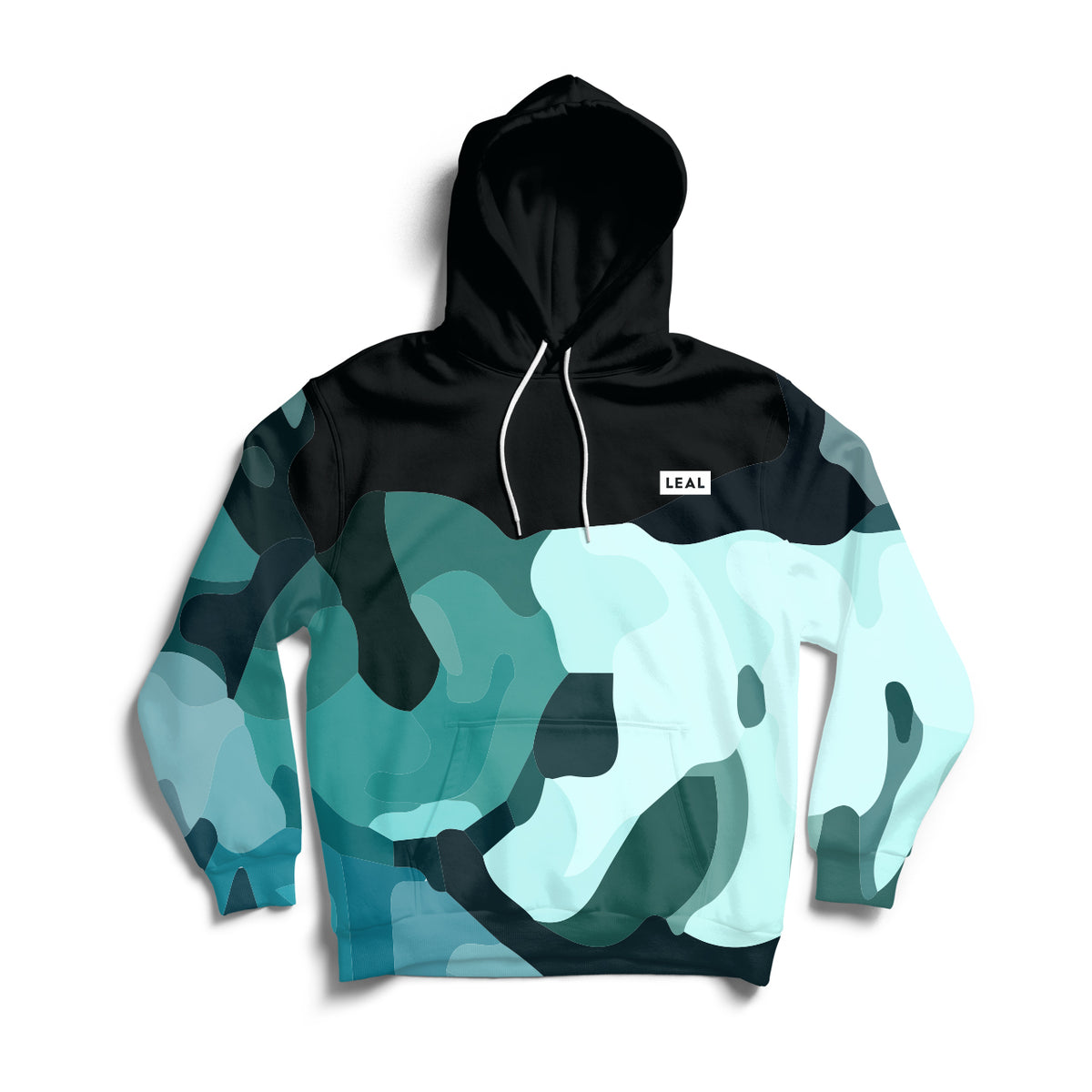 Cyan Camo Performance Tech Pullover Hoodie
