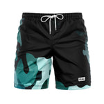 Mens Cyan Camo Performance Tech 5-Inch Volley Shorts