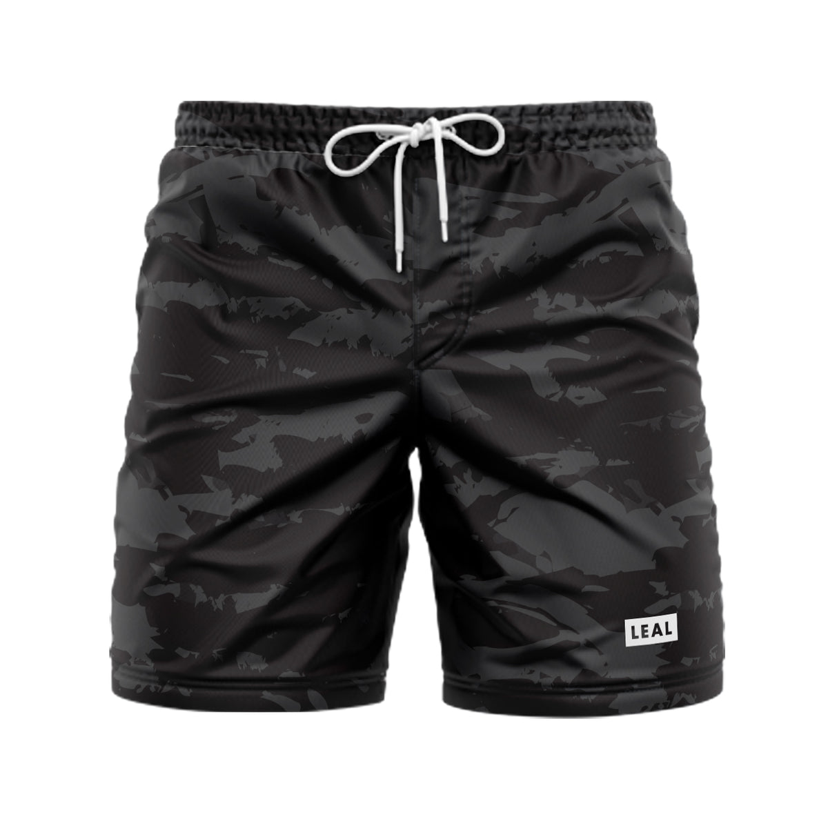 Mens Charcoal Camo Performance Tech 5-Inch Volley Shorts