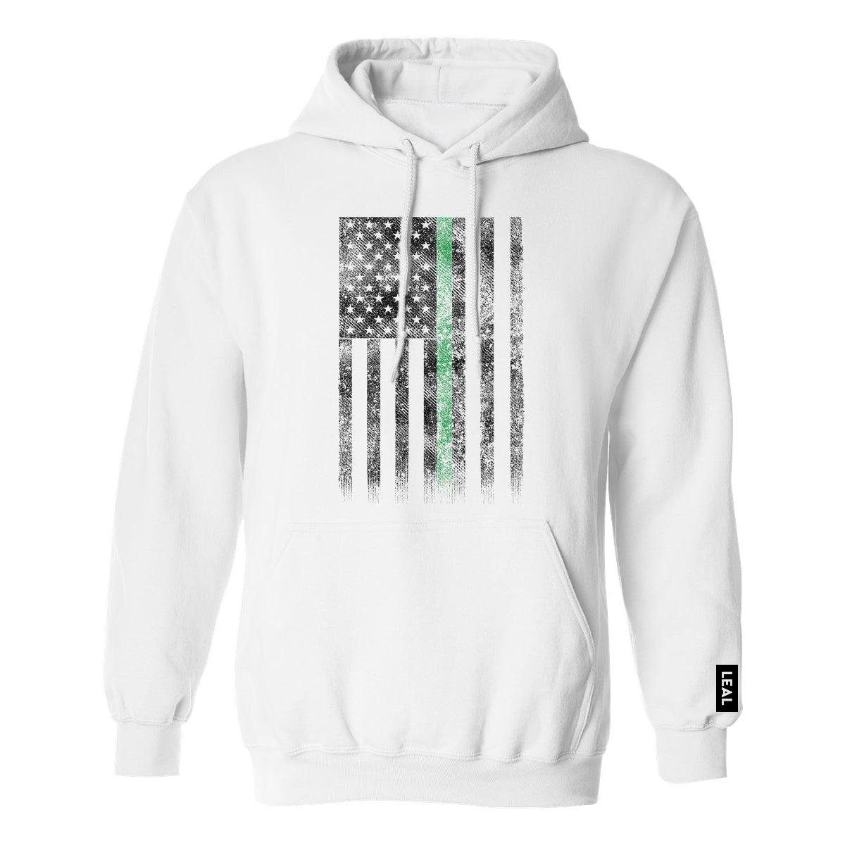 Everyday Hero Green Flag Performance Tech Pullover Hoodie | White