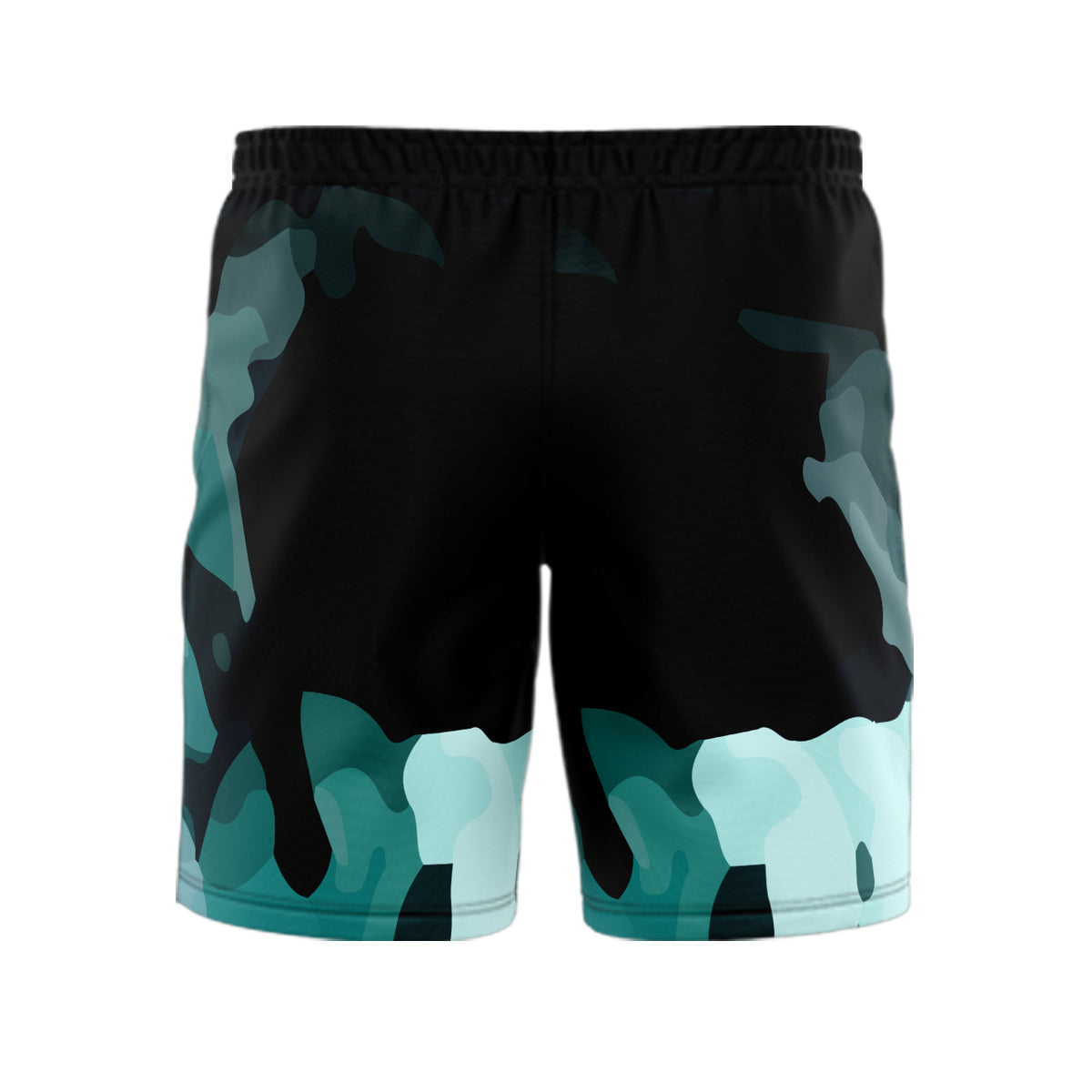 Mens Cyan Camo Performance Tech 5-Inch Volley Shorts